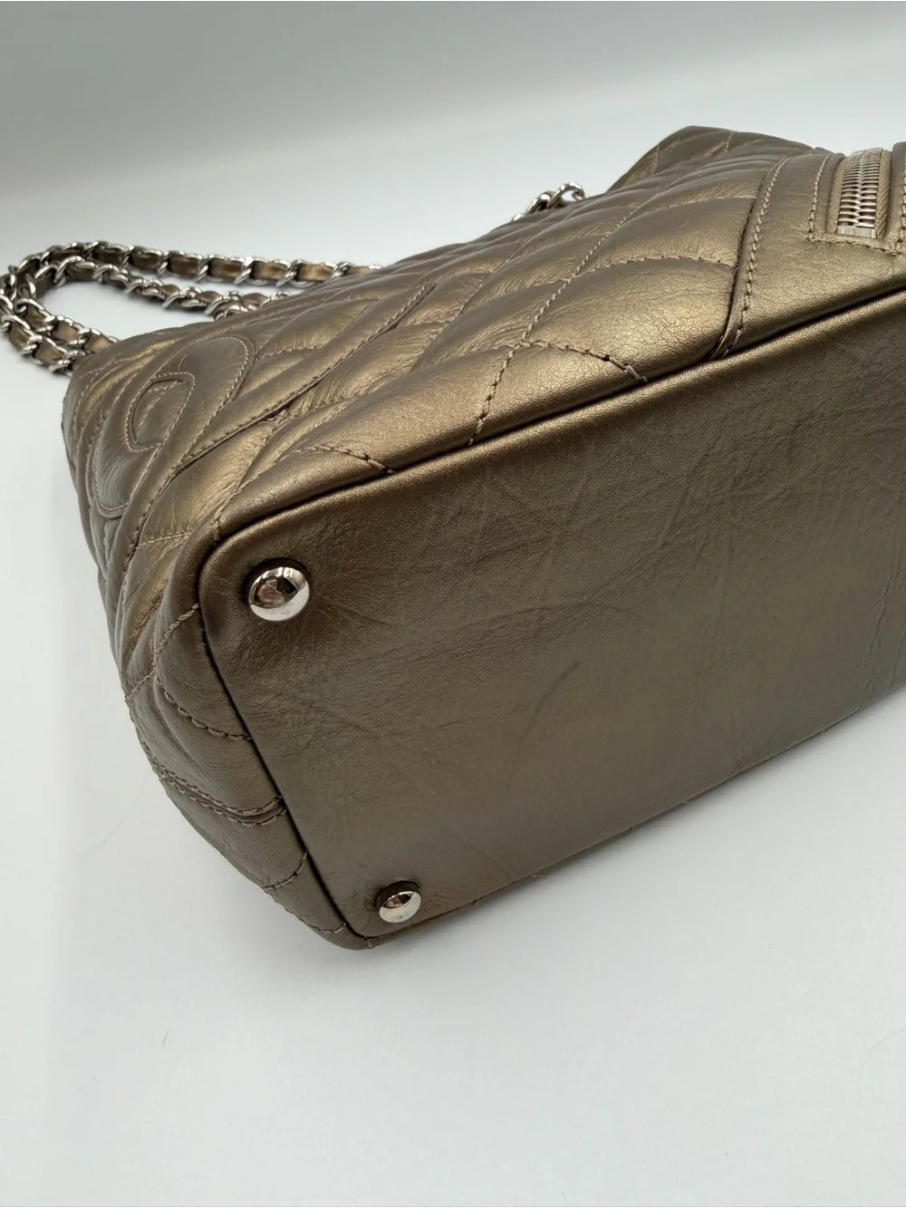 CHANEL vintage metallic cambon tote